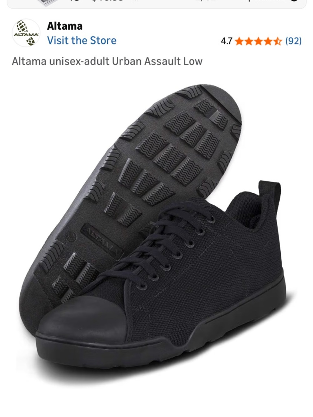 Altama Men's Black Urban Assault Low Canvas Sneakers